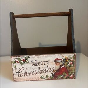 Vintage Holiday Caddy with Santa Design